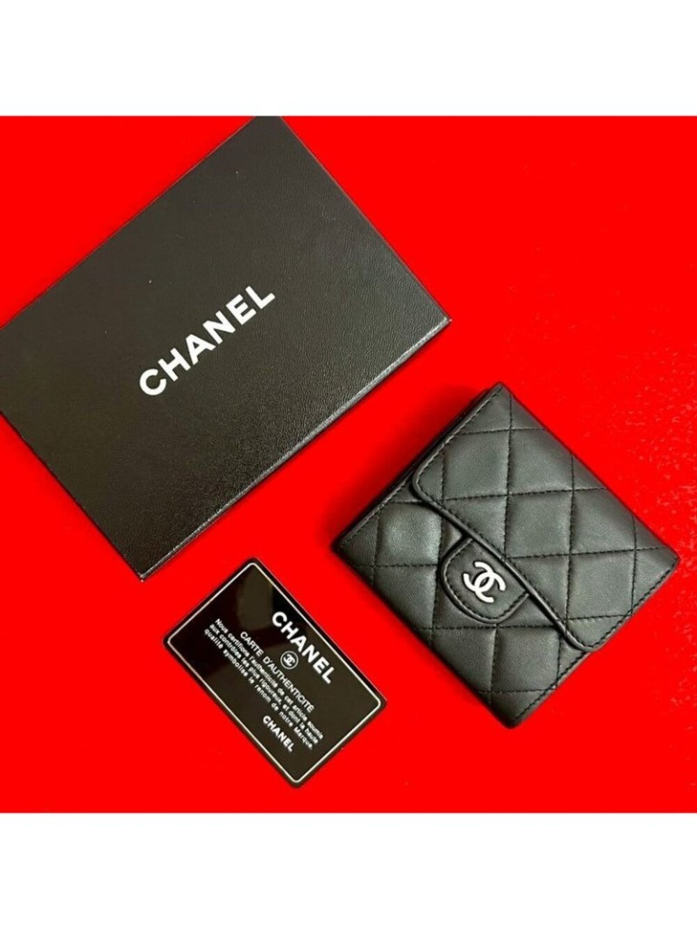 Chanel Timeless Classic Quilted W Hook Lambskin Bifold